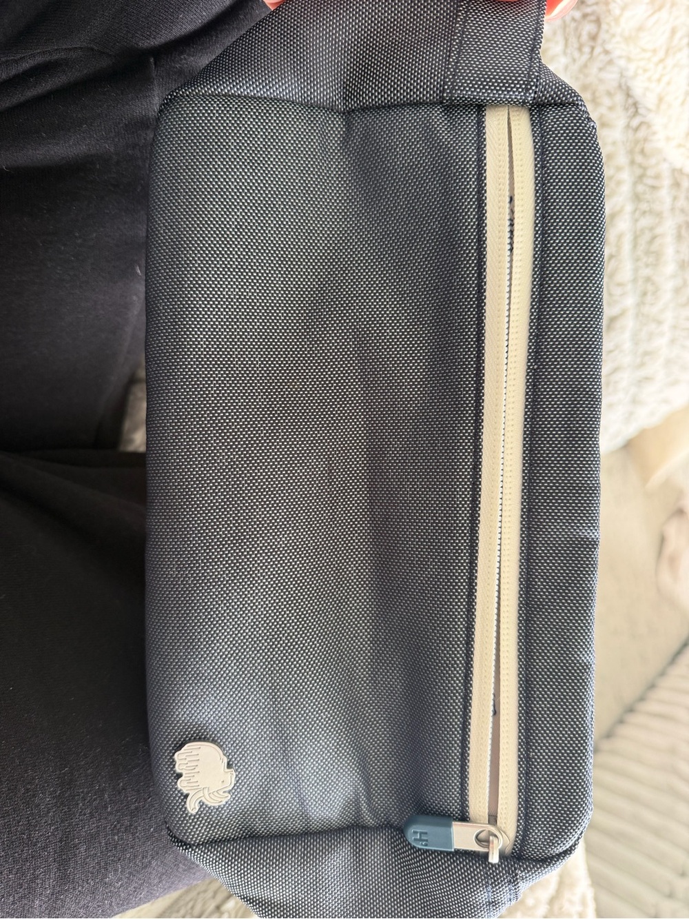 Men's Black Travel Toiletry Bag with Contrast Zipper